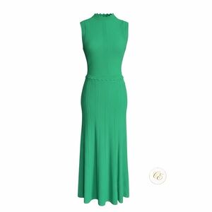 BRAND NEW The Kooples Emerald Green Sleeveless Maxi Knit Dress